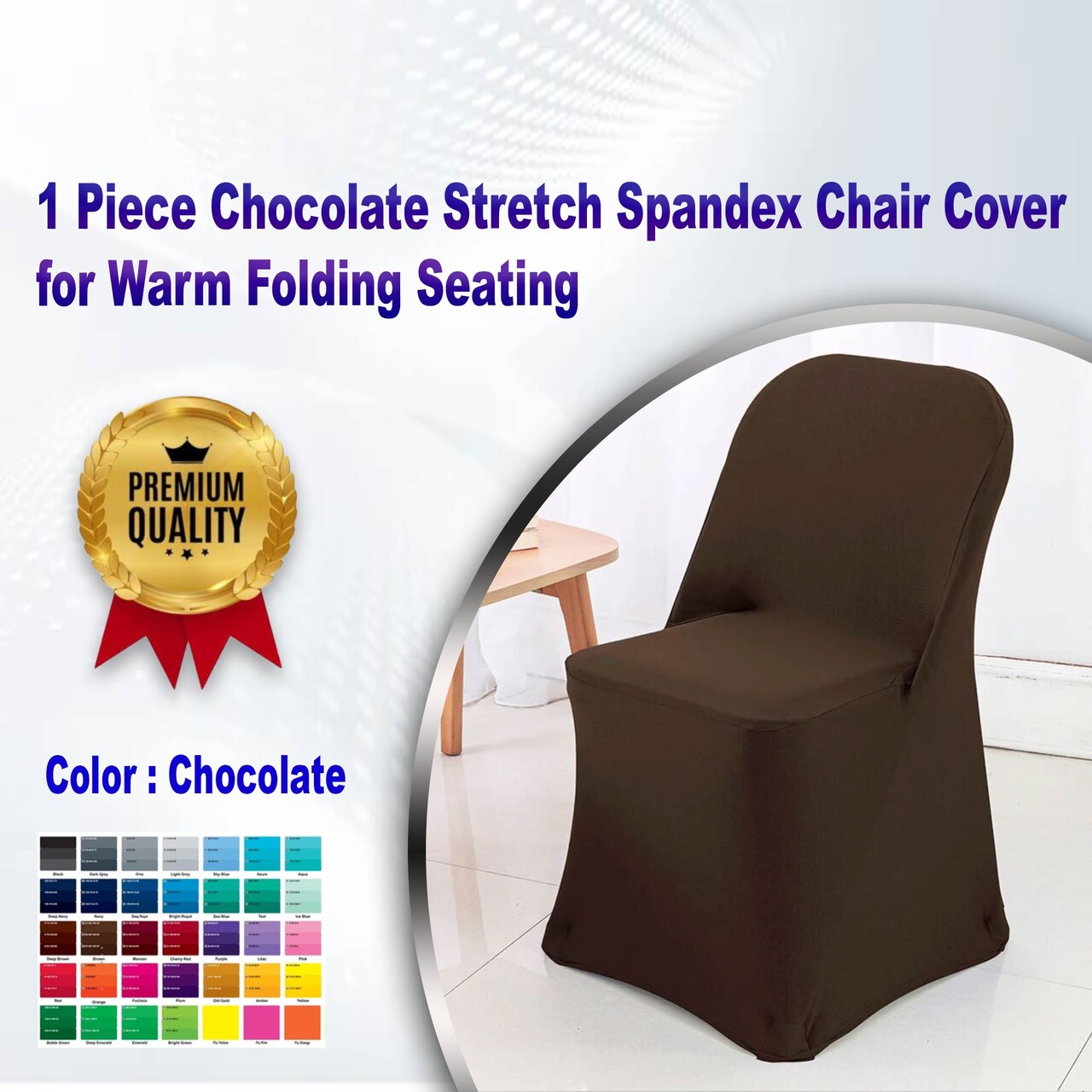 1 Piece Chocolate Stretch Spandex Chair Cover for Warm Folding Seating